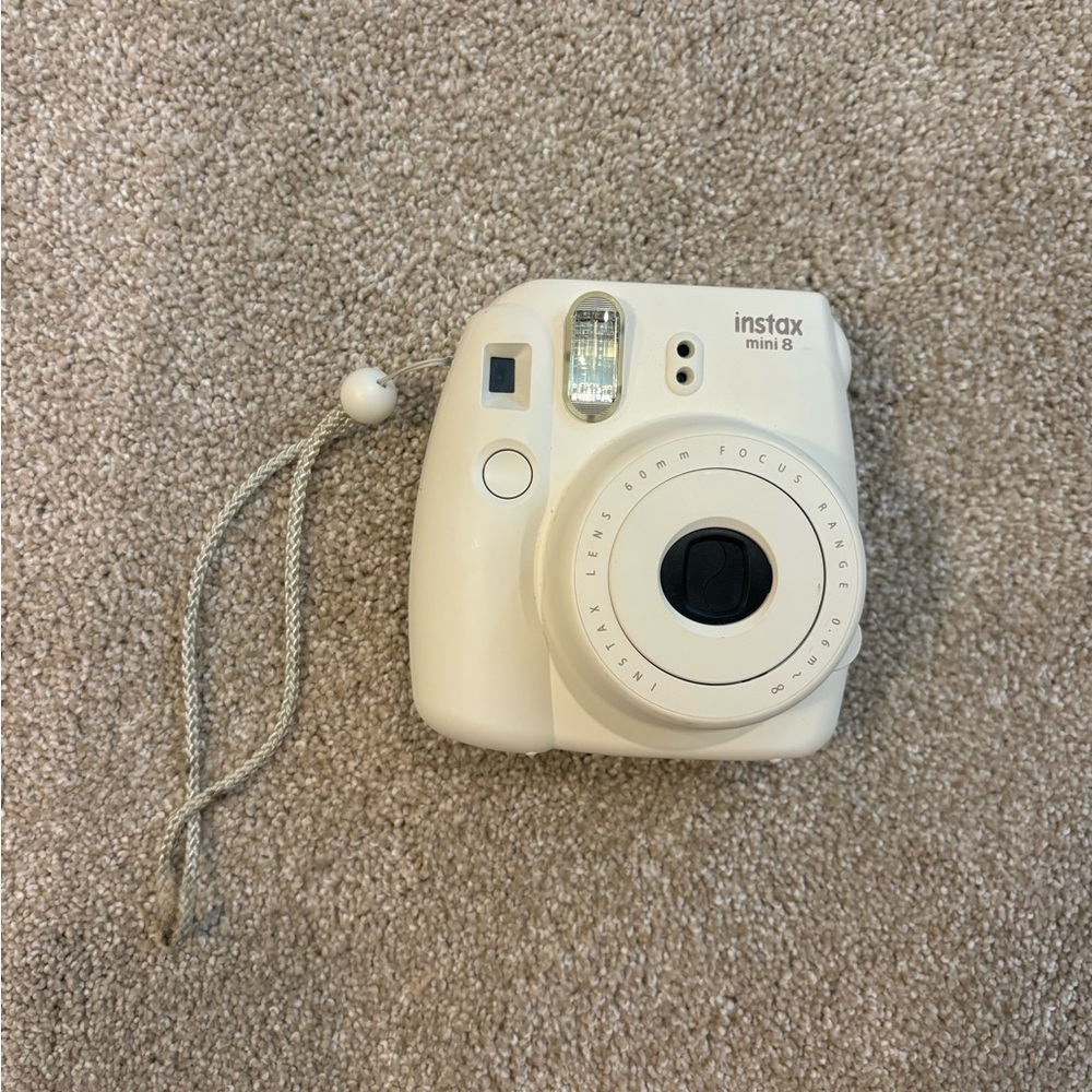 Fujifilm White Instax Mini Instant Camera with Auto-Exposure